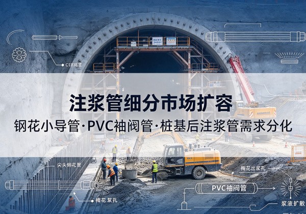延长注浆管细分市场扩容，隧道钢花小导管、PVC 袖阀管、桩基后注浆管需求分化